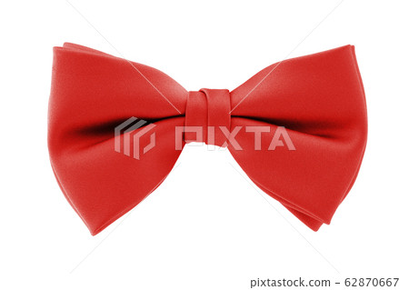 A red bow tie isolated on white background with clipping path 62870667