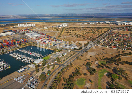 Port landscape aerial view of Adelaide Harbor Port landscape aerial view of Adelaide Harbor 62871937
