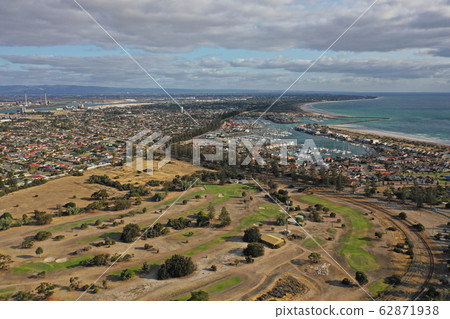 Aerial view of Adelaide harbor landscape Aerial view of Adelaide harbor landscape 62871938