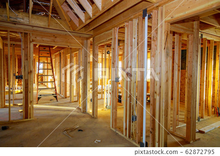 Framing beam of new house under construction home 62872795