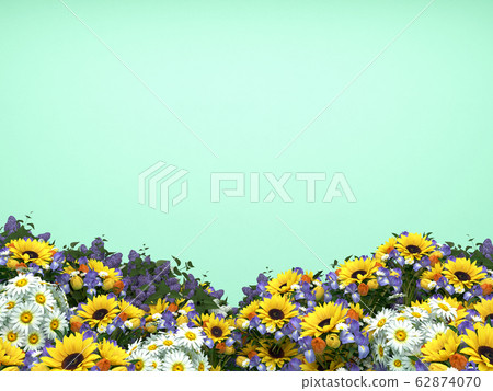 Illustration with spring flowers 3drenderring 62874070