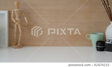 Close up view of workspace with copy space and 62874233