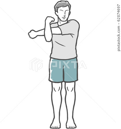 手臂伸展男人伸展 62874697