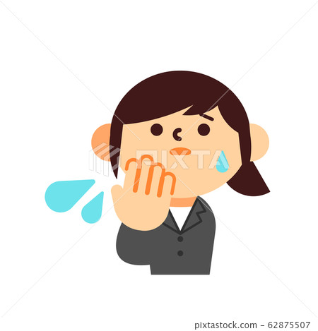 Business suit upper body flat woman sweat sweats anxiety perplexed Business suit upper body flat woman sweat sweats anxiety perplexed 62875507