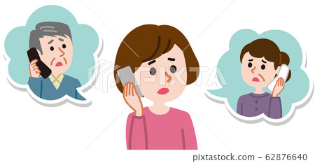 Woman contacting by phone Woman contacting by phone 62876640