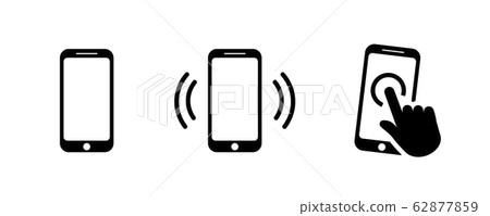 Smartphone icon set in flat style on white 62877859