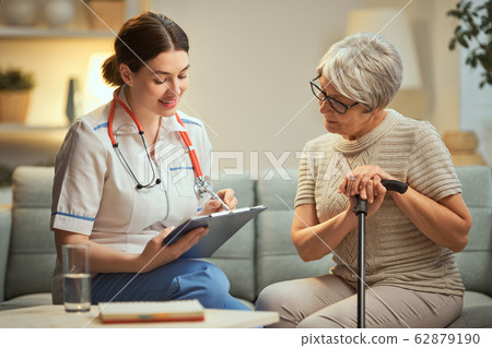 Happy patient and caregiver Happy patient and caregiver 62879190