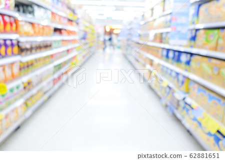Abstract blurred bokeh shelf supermarket modern Abstract blurred bokeh shelf supermarket modern 62881651