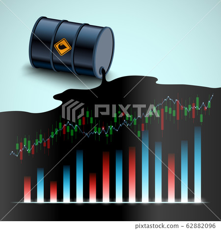 Barrel of crude oil. Financial charts and graphs 62882096