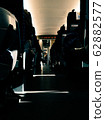 Cabin of a public train railway with seat Premium 62882577