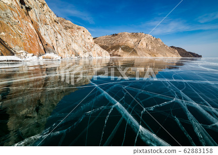 Ice patterns on Lake Baikal. Siberia, Russia 62883158