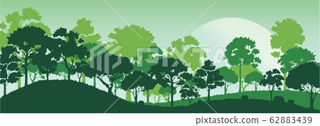 forest trees silhouettes , nature landscape background vector illustration EPS10 forest trees silhouettes , nature landscape background vector illustration EPS10 62883439