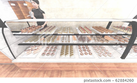 蛋糕店裡有人插畫49 蛋糕店裡有人插畫49 62884260