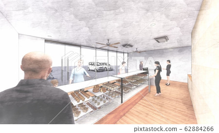 蛋糕店裡有人插畫45 62884266