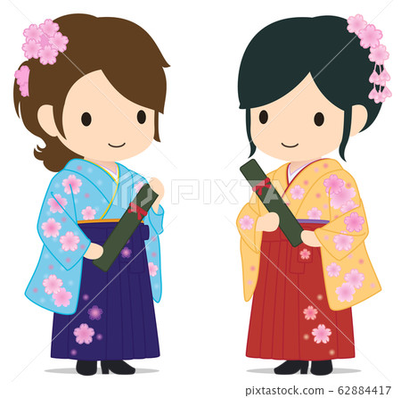 Cute graduates Hakama girls Cute graduates Hakama girls 62884417