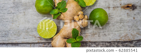 Ginger, lime and mint ilooks like a tree BANNER, LONG FORMAT 62885541