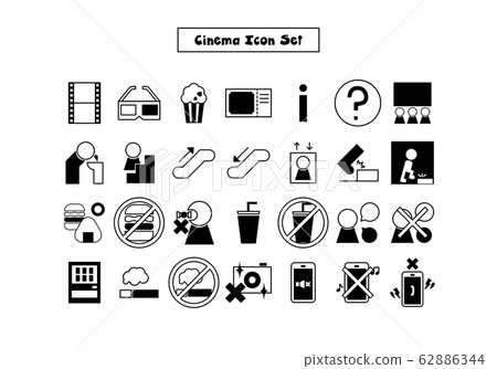 Cinema icon set 62886344