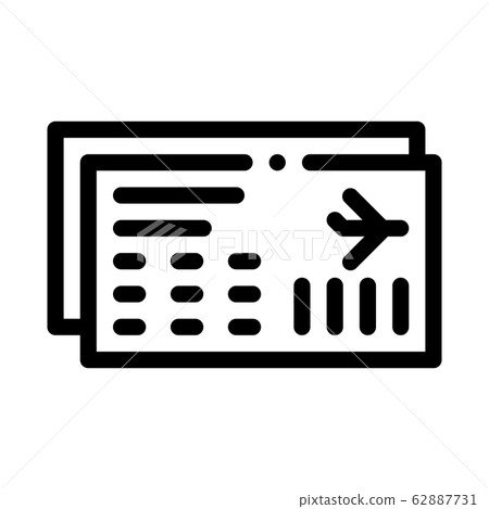 Airline Ticket Boarding Pass Icon Thin Line Vector - Stock Illustration ...
