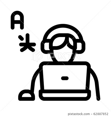 Human Learn Foreign Language Icon Thin Line Vector Human Learn Foreign Language Icon Thin Line Vector 62887852