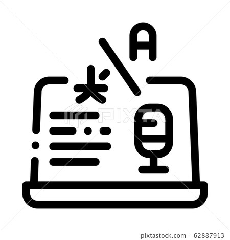Laptop Translation Program Icon Thin Line Vector - Stock Illustration ...