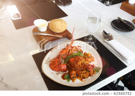 Lobster Pasta American Style Luxury Restuarant 62888782