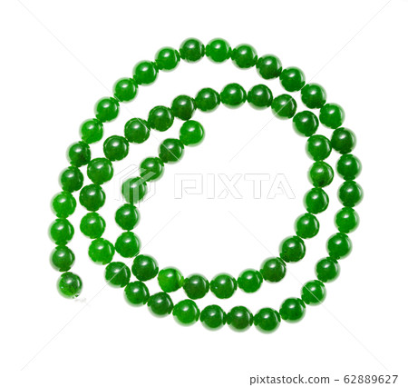 string of beads from green nephrite gemstones string of beads from green nephrite gemstones 62889627