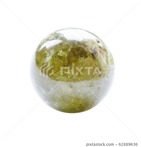 bead from Grossular (green garnet) stone isolated bead from Grossular (green garnet) stone isolated 62889636