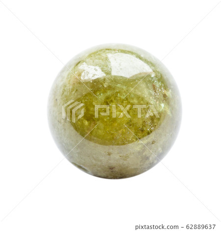 round bead from Grossular (green garnet) gem round bead from Grossular (green garnet) gem 62889637