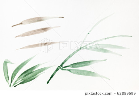 sketch of leaves of reed drawn in sumi-e style sketch of leaves of reed drawn in sumi-e style 62889699