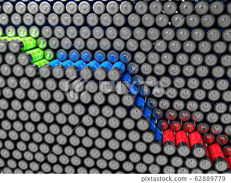 Concept of battery capacity rechargeable batteries 62889779