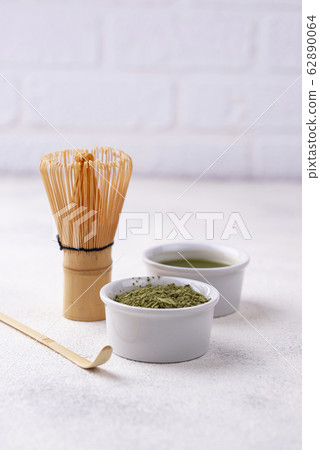 Matcha tea and bamboo whisk Matcha tea and bamboo whisk 62890064
