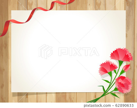 母親節康乃馨框架紙木紋板 62890633