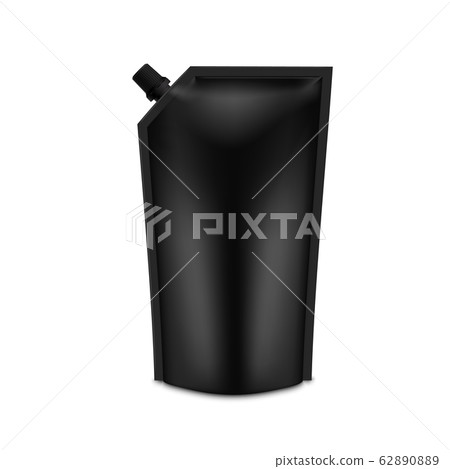 Realistic Black Blank Doy Pack Mock up. Vector Doypack template Packing with screw cap Realistic Black Blank Doy Pack Mock up. Vector Doypack template Packing with screw cap 62890889