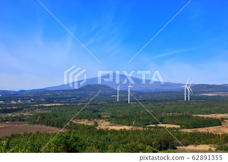 Jeju rural landscape, outlook, ascension, clean energy, wind power generator, solar power generator, Jeju rural landscape, outlook, ascension, clean energy, wind power generator, solar power generator, 62891355