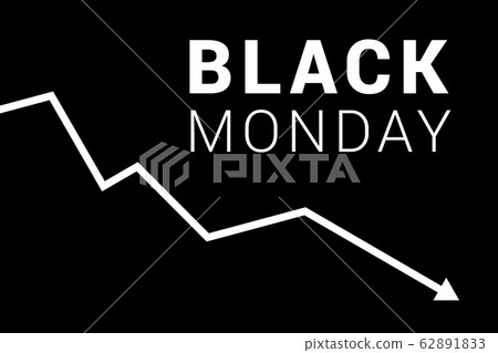 Black Monday inscription and chart arrow on black-插圖素材 [62891833] - PIXTA圖庫