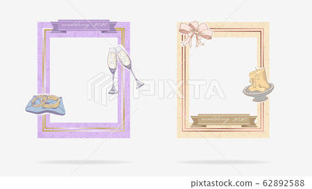 Set of wedding card invitation template vector flat illustration luxury decorative frame Set of wedding card invitation template vector flat illustration luxury decorative frame 62892588