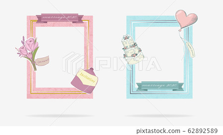 Floral and sweet invitation card marriage 2020 vector flat illustration 62892589