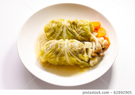 Roll cabbage. (White plate, white background) Roll cabbage. (White plate, white background) 62892905