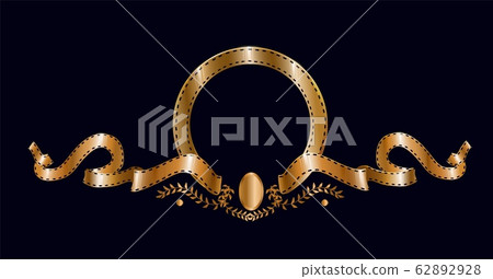 Empty movie started retro film frame isolated on black background 62892928