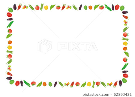 Summer vegetables set frame line rectangle Summer vegetables set frame line rectangle 62893421