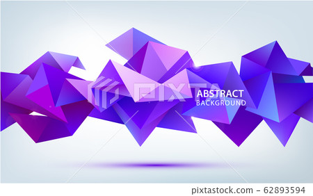 Vector 3d abstract geometric facet shape. Use for banners, web, brochure, ad, poster, etc. Low poly 62893594