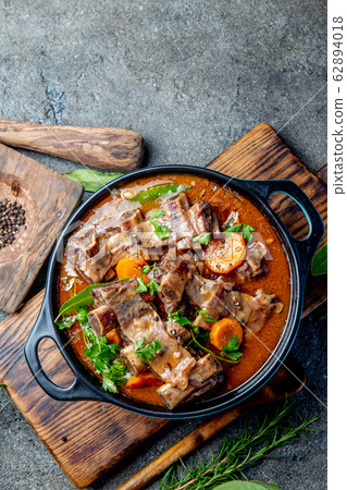 Beef ribs Bourguignon. Beef ribs stewed with 62894018