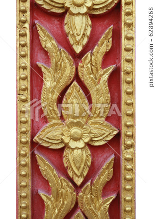 The gold stucco design of native thai style on the 62894268