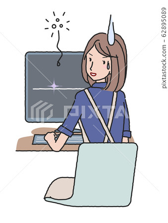Cafe clerk computer trouble 62895089