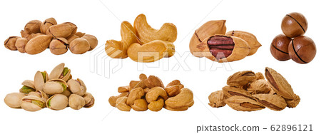 set of assorted nuts with clipping path 62896121
