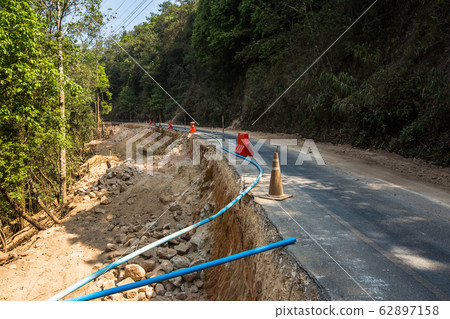 Landslide, Road, Covering, Photographic Slide, 62897158