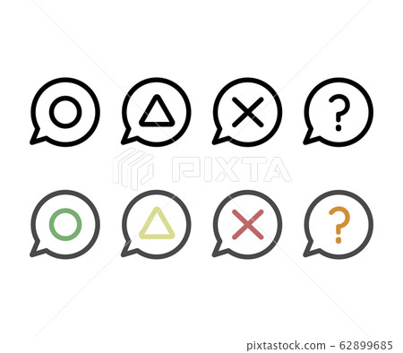 〇×△？語音氣泡圖標，材料，象形圖，圓，× 62899685