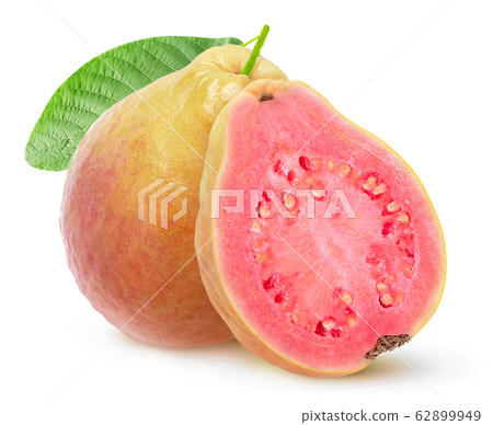 Isolated yellow guava with pink flesh Isolated yellow guava with pink flesh 62899949