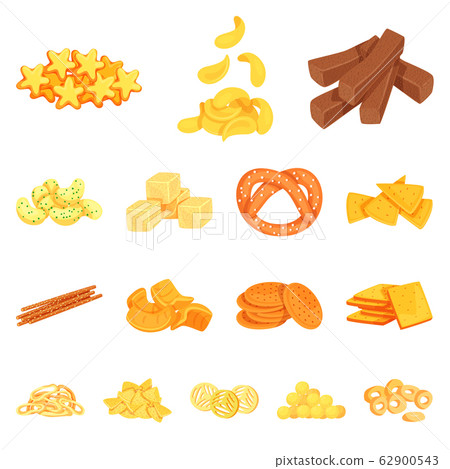 Isolated object of food and crunchy icon. Collection of food and flavor vector icon for stock. 62900543