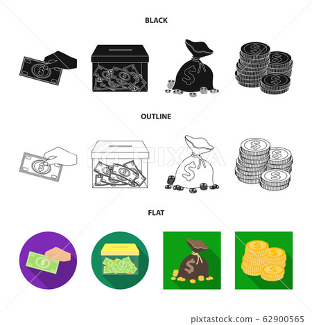 Vector design of payment and loan logo. Set of payment and financial stock symbol for web. 62900565